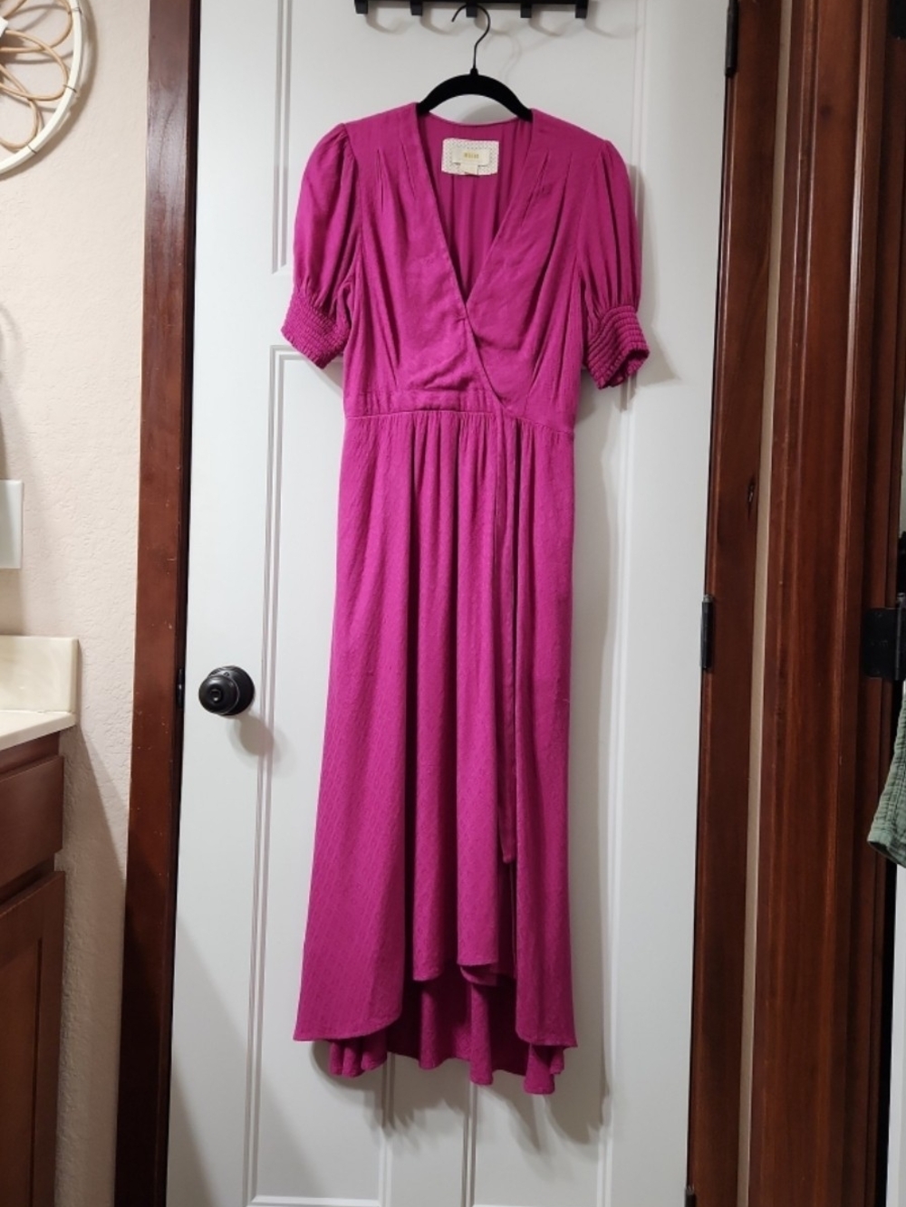 Mauve High-Low Wrap Dress - XS